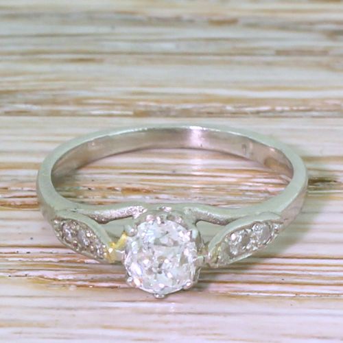 fig 1. Art Deco 0.52 Old Cut Diamond Engagement Ring, circa 1940
