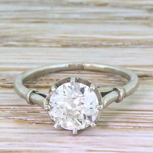 fig 1. Art Deco 1.17 Carat Old Cut Diamond Engagement Ring, French, circa 1920
