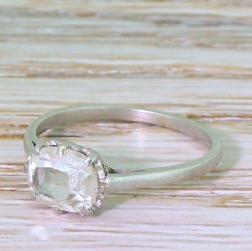 Art Deco 1.15 Carat Old Oval Cut Diamond Engagement Ring, Circa 1935
