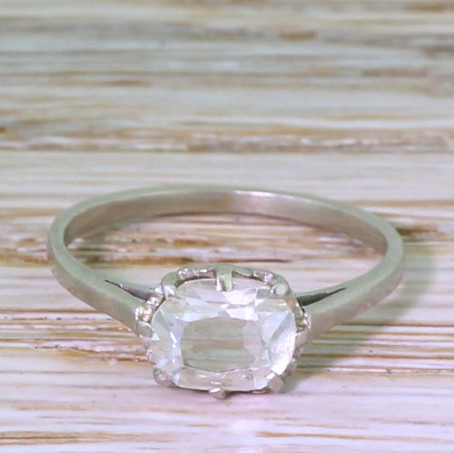 fig 1. Art Deco 1.15 Carat Old Oval Cut Diamond Engagement Ring, circa 1935