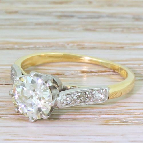 Art Deco 1.02 Carat Old Cut Diamond Engagement Ring, Circa 1930
