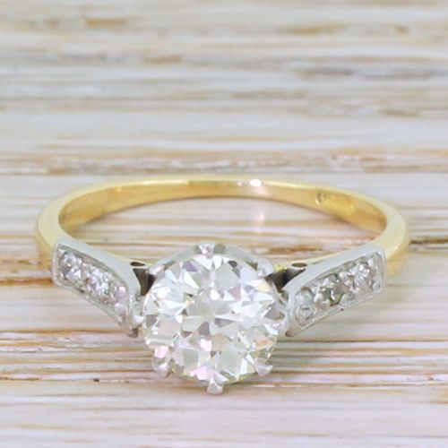 fig 1. Art Deco 1.02 Carat Old Cut Diamond Engagement Ring, circa 1930