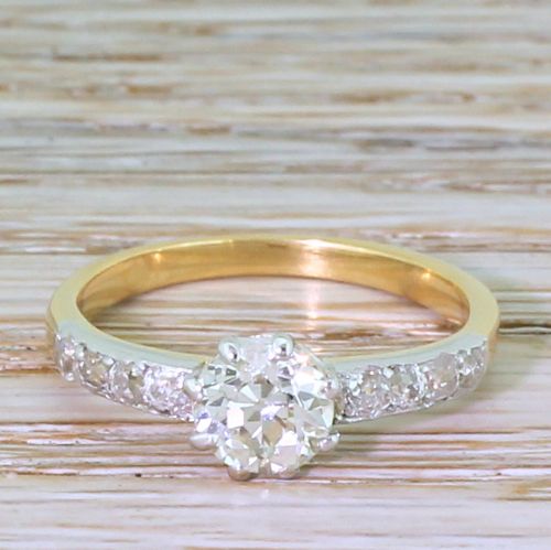 fig 1. Edwardian 0.99 Carat Old Cut Diamond Engagement Ring, circa 1905