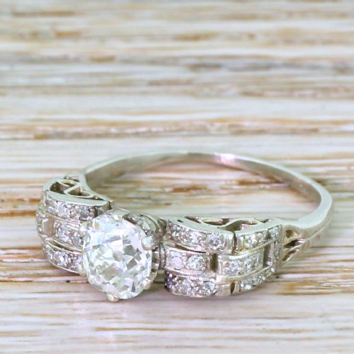 Art Deco 1.09 Carat Old Cut Diamond Engagement Ring, 1915
