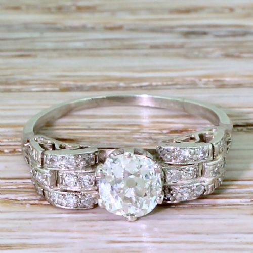fig 1. Art Deco 1.09 Carat Old Cut Diamond Engagement Ring, 1915
