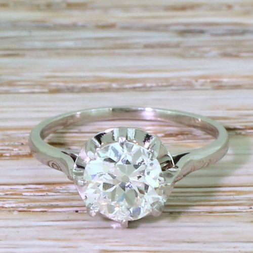 fig 1. Art Deco 1.50 Carat Old European Cut Diamond Engagement Ring, French, circa 1940