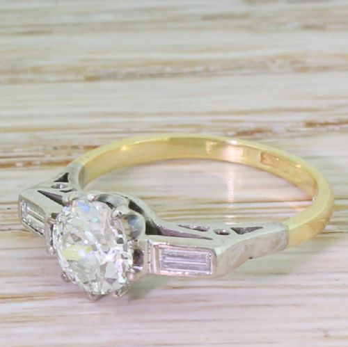 Art Deco 1.17 Carat Old Cut Diamond Engagement Ring, Circa 1925
