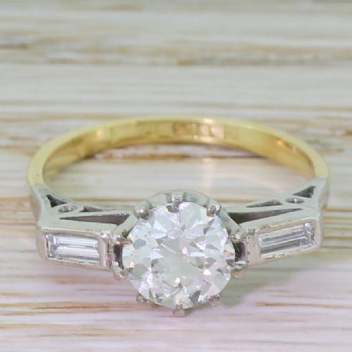 fig 1. Art Deco 1.17 Carat Old Cut Diamond Engagement Ring, circa 1925