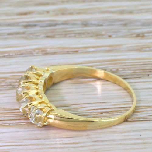fig 2. Victorian 1.17 Carat Old Cut Diamond Five Stone Ring, circa 1900