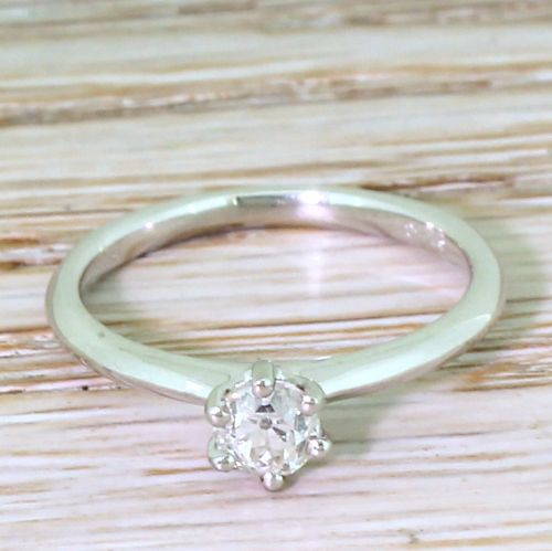 fig 1. 0.50 Carat Old Cut Diamond Engagement Ring, Platinum