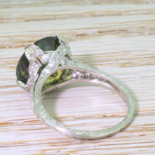 fig 3. Edwardian 9.35 Carat Natural Yellow & Blue Sapphire Solitaire Ring, circa 1910