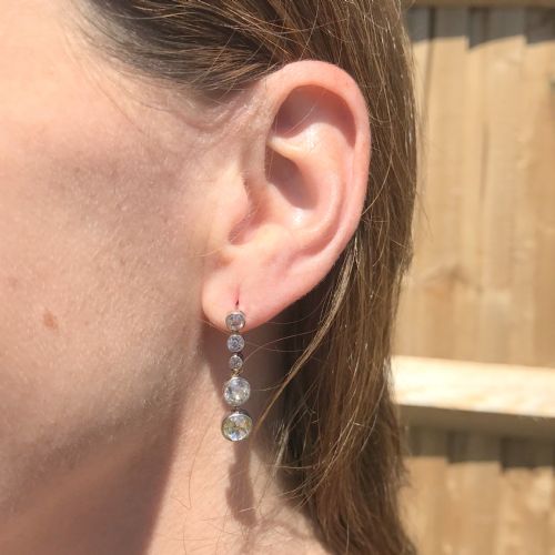 fig 1. Art Deco 4.24 Carat Old Cut Diamond Drop Earrings, circa 1915
