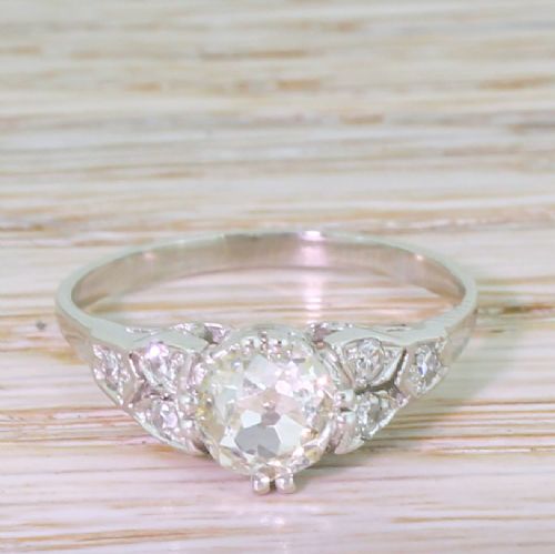 fig 1. Art Deco 1.01 Carat Old Cut Diamond Engagement Ring, circa 1940