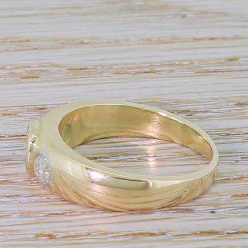 fig 2. Mid Century 0.97 Carat Brown & White Diamond Trilogy Ring, 1950