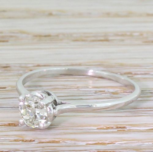 Art Deco 0.49 Carat Old Cut Diamond Engagement Ring, Circa 1925
