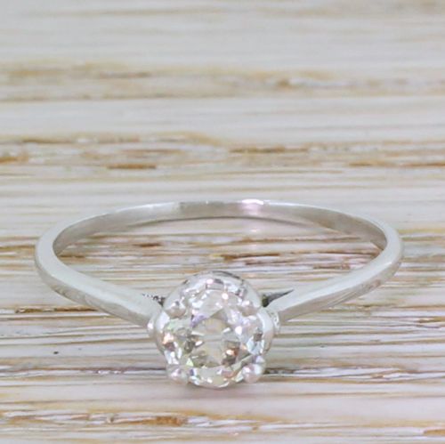 fig 1. Art Deco 0.49 Carat Old Cut Diamond Engagement Ring, circa 1925