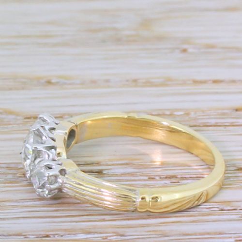 fig 2. Art Deco 0.94 Carat Old Cut Diamond Trilogy Ring, circa 1925