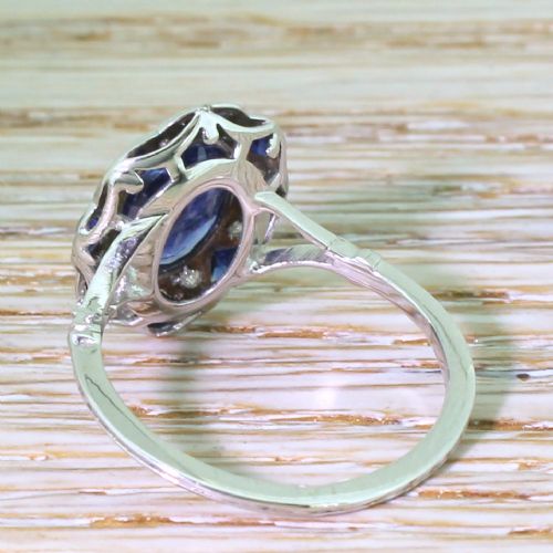 fig 3. Art Deco 1.98 Carat Sapphire & Diamond Cluster Ring, French, circa 1940