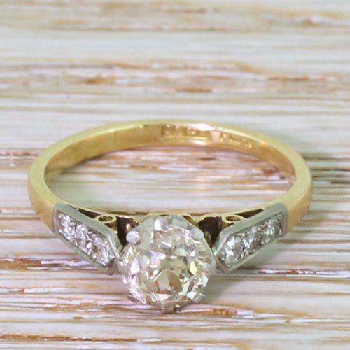 fig 1. Art Deco 0.86 Carat Old Cut Diamond Engagement Ring, circa 1920
