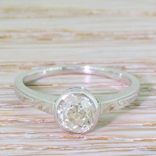fig 1. Art Deco 1.00 Carat Old Cut Diamond Engagement Ring, circa 1920