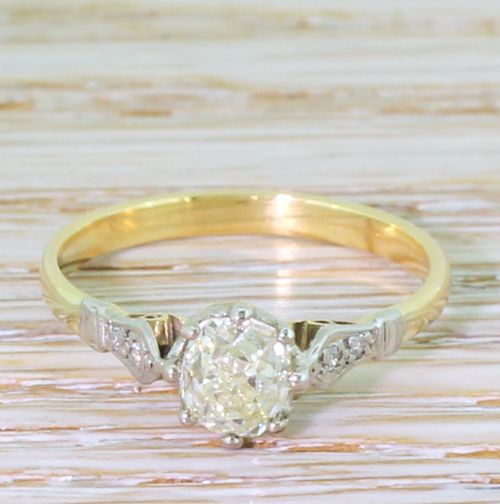 fig 1. Art Deco 0.66 Carat Old Cut Diamond Engagement Ring, circa 1935