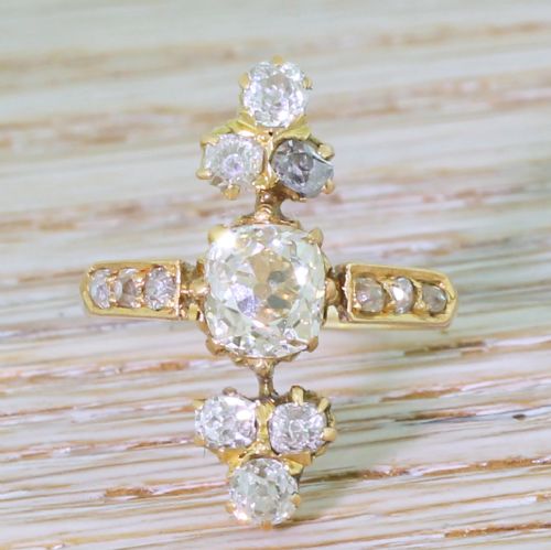fig 1. Edwardian 1.20 Carat Old Mine Cut Diamond Ring, circa 1905