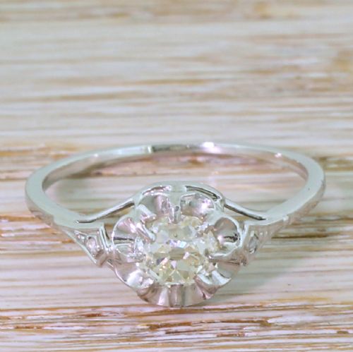 fig 1. Art Deco 0.82 Carat Old Cut Diamond Engagement Ring, circa 1935