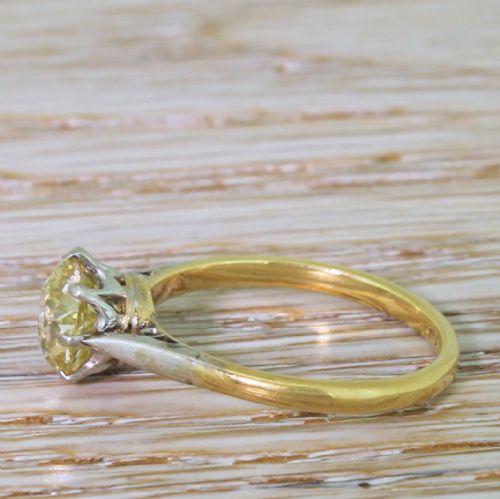 fig 2. Art Deco 1.53 Carat Light Yellow Old Cut Diamond Engagement Ring, circa 1935