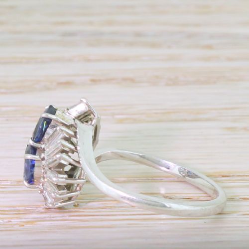 fig 2. Mid Century Pear Cut Sapphire & Baguette Cut Diamond Ring, circa 1965