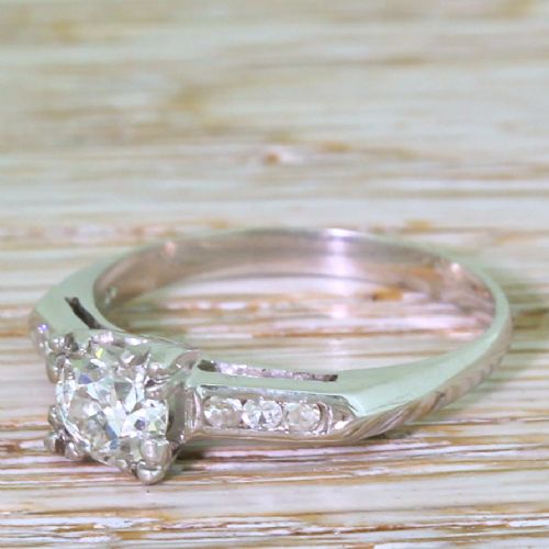 Art Deco 0.59 Carat Old Cut Diamond Engagement Ring, Circa 1925
