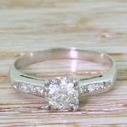 fig 1. Art Deco 0.59 Carat Old Cut Diamond Engagement Ring, circa 1925