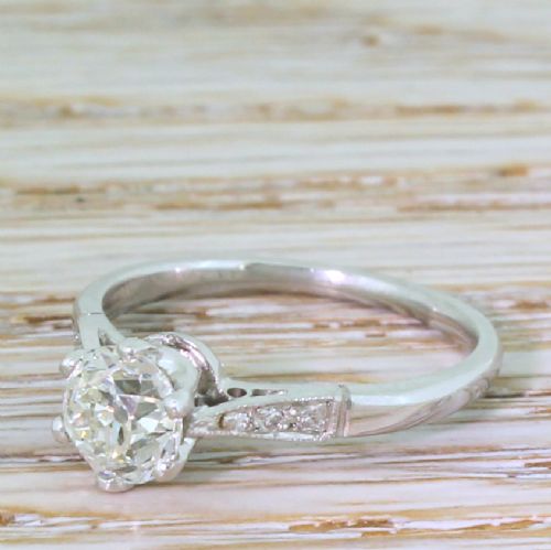 Art Deco 0.90 Carat Old Cut Diamond Engagement Ring, Circa 1930
