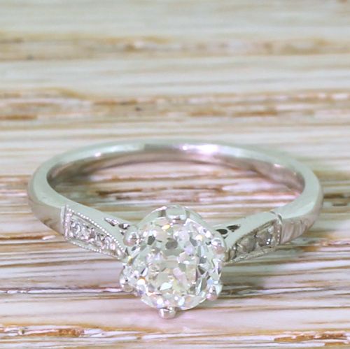 fig 1. Art Deco 0.90 Carat Old Cut Diamond Engagement Ring, circa 1930