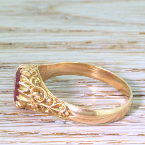 fig 2. Victorian 1.50 Carat Natural, No Heat Ruby Solitaire Ring, circa 1900
