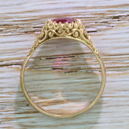 fig 3. Victorian 1.50 Carat Natural, No Heat Ruby Solitaire Ring, circa 1900