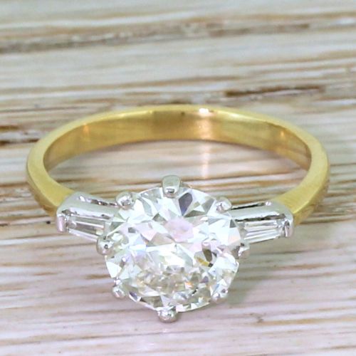 fig 1. Art Deco 2.17 Carat Old European Cut Diamond Engagement Ring, circa 1930