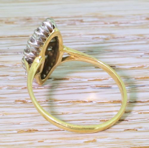 fig 3. Mid Century 0.47 Carat Old Cut Diamond Navette Cluster Ring, circa 1950