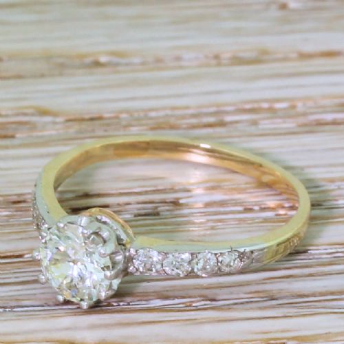 Art Deco 0.70 Carat Old European Cut Diamond Engagement Ring, Circa 1925
