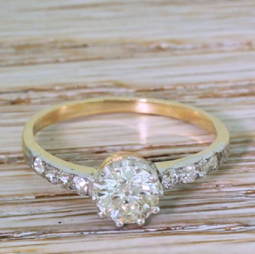 fig 1. Art Deco 0.70 Carat Old European Cut Diamond Engagement Ring, circa 1925