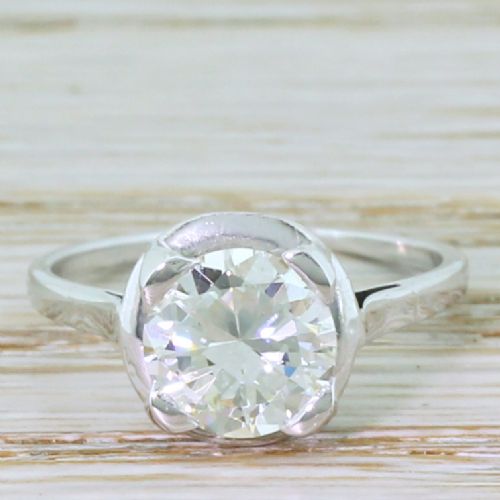 fig 1. Art Deco 1.63 Carat Old European Cut Diamond Engagement Ring, circa 1935