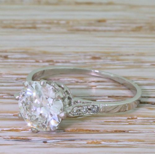 Art Deco 1.53 Carat Old Cut Diamond Engagement Ring, Circa 1925
