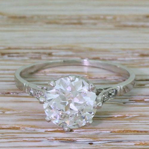 fig 1. Art Deco 1.53 Carat Old Cut Diamond Engagement Ring, circa 1925
