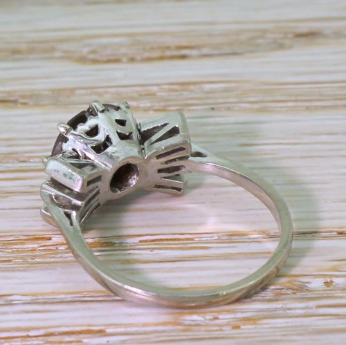 fig 3. Art Deco 1.70 Carat Fancy Vivid Orangey Brown Old European Cut Diamond Ring, circa 1925