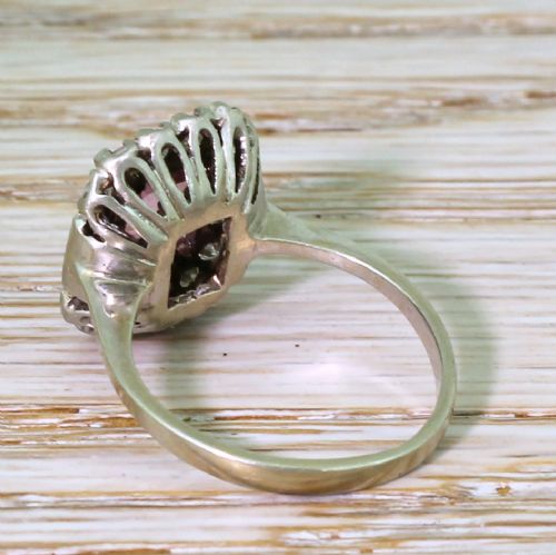 fig 3. Mid Century 1.80 Carat Natural Pink Sapphire & Diamond Ring, circa 1950