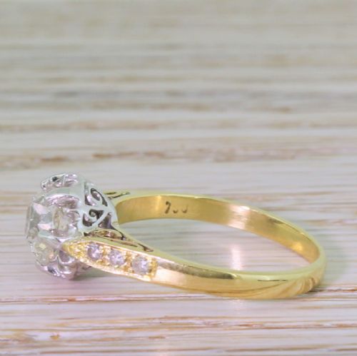 fig 2. Art Deco 1.30 Carat Old Cut Diamond Engagement Ring, circa 1940