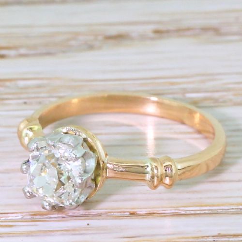 Art Deco 0.96 Carat Old Cut Diamond Engagement Ring, Circa 1930
