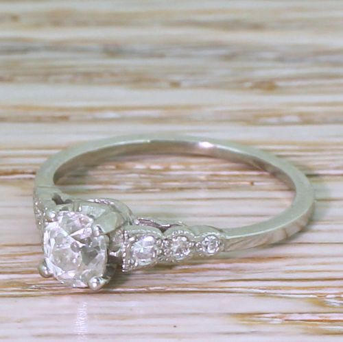 Art Deco 0.54 Carat Old Cut Diamond Engagement Ring, Circa 1925
