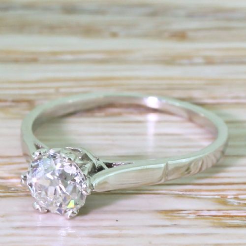Art Deco 0.73 Carat Old Cut Diamond Engagement Ring, Circa 1935
