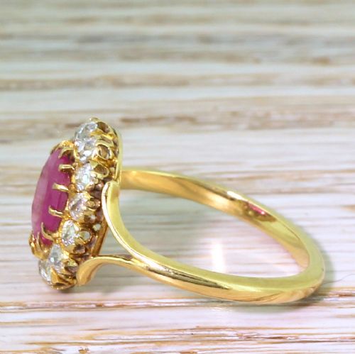 fig 2. Victorian 1.51 Carat Ruby & Old Cut Diamond Cluster Ring, circa 1900