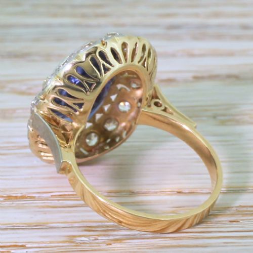 fig 3. Mid Century Old Pear Cut & Sapphire Cluster Ring
